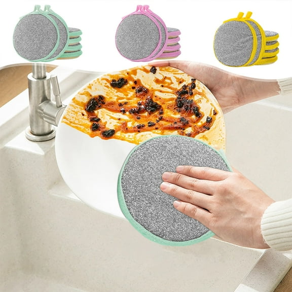 3Pcs Dishwashing Sponges Under $5! Kadlawus 6 Pack Double Sided Sponge Scrubber, Non-Scour Scouring Pad for Dishes, Pots, Pans, Heavy Duty Kitchen Cleaning Cloth, Non-Stick Oil Degreasing Scrubber