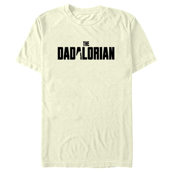 Men's Star Wars: The Mandalorian Father's Day The Dadalorian Black Logo Graphic Tee Beige 3X Large