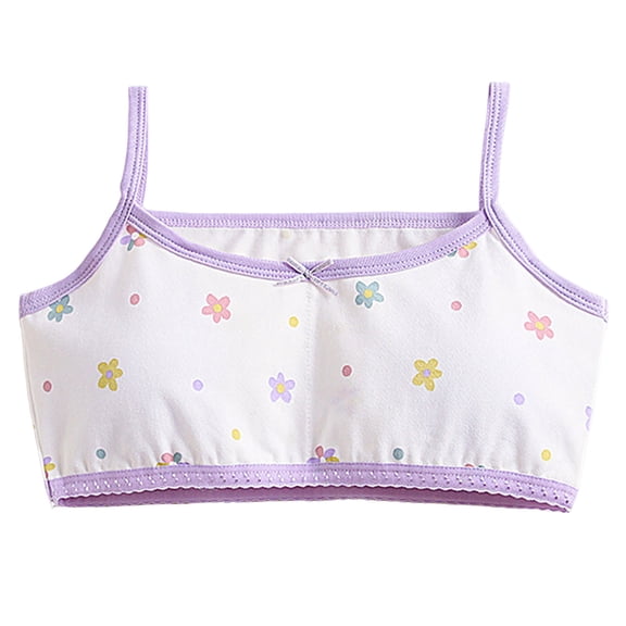 Staki Soft Teen Bras for Girls Lightly Padded Cotton Girl Training Bras Breathable Wireless Comfort Dark Purple,13-14 Years