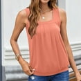 thumbnail image 2 of AherBiu Camisole Tops for Women Square Neck Wide Strap Summer Casual Ruched Loose Tank Tops Sleeveless Tshirts, 2 of 7
