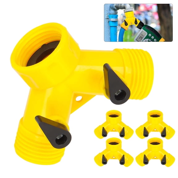 Spencer 4 Pack Garden Hose Splitter 2 Way, 3/4" Plastic Hose Connector Tap Splitter Y Splitter 2 Valves, Faucet Splitter