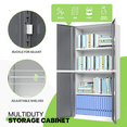 thumbnail image 5 of Magshion 71" Metal Garage Storage Cabinet with Locking Doors, 4 Adjustable Shelves for Home, Office, Grey White, 5 of 10
