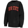 thumbnail image 2 of Women's Pressbox Black Ohio State Buckeyes Comfy Corded Vintage Wash Basic Arch Pullover Sweatshirt, 2 of 3