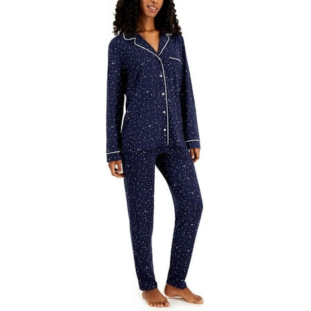 

Alfani Women’s Ultra-Soft Printed Pajama Sets 2 Piece Blue Night Sky XL