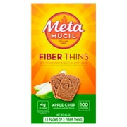 Metamucil Fiber Supplement Chewable Thins, Fiber Powder Food, Apple Spice, 12 Count