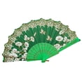 thumbnail image 2 of D-GROEE Folding Fan, Cloth Folding Hand Fan, For Cooling, Performances, Decorations, Gifts, Vintage Style Exquisite Pattern Folding Fan Photography Prop, 2 of 6