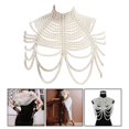 thumbnail image 2 of Freer Chaîne de Corps Perlée pour Femmes Collier Châle Bijou Superposé Collier Blanc, 2 of 9