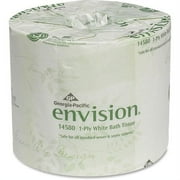 GEORGIA PACIFIC PROFESSIONAL Envision Standard Roll Toilet Paper by GP Pro 1 Ply 4" x 4.05" 1210 Sheets Roll White Chlorine Free, Strong, Absorbent, Eco Friendly for Bathroom, Educational Facilities 1210 80 Carton.