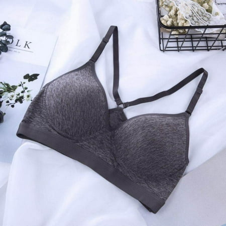 

Brand Clearance! Women Quick-drying Seamless Fitness Sports Bras Cross-back Shoulder Strap Stretch Workout Training Running Bras Dark Grey M