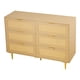 thumbnail image 1 of Cómoda de ratán VEVOR de 6 cajones, cómoda doble para dormitorio, cómoda de ratán natural con tiradores y patas de metal, cómoda moderna de madera para organizar y guardar ropa en el dormitorio, 1 of 8