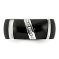 thumbnail image 4 of Edward Mirell BlackTi & Sterling Silver .10ctw Diamond Polished 10mm Ring, 4 of 9