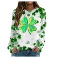 thumbnail image 2 of St.Patricks Day Sweatshirts for Women Long Sleeve Crewneck Pullover Funny Green Graphic Printed Casual Loose Fit Tops (S, Green), 2 of 5