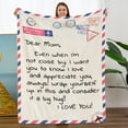 thumbnail image 1 of LHSHID Christmas Birthday Gifts for Mom Wrap Love Around Mom Mom Anniversary Christmas Birthday Gifts from Daughter Son Presents for Mother I Love You Mom Blanket 50x60in, 1 of 4