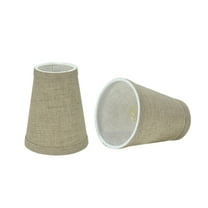 Aspen Creative 32665-2 Small Hardback Empire Shape Chandelier Clip-On Lamp Shade Set (2 Pack), Transitional Design in Beige, 4" bottom width (2 1/2" x 4" x 5" )