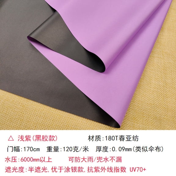 ERDOUY 39x67 Inch Waterproof Sun Protection Canvas Fabric, Black Blackout Backing Material for Indoor & Outdoor Use, Ideal for Awnings, Tents, Camping & DIY Projects, Purple