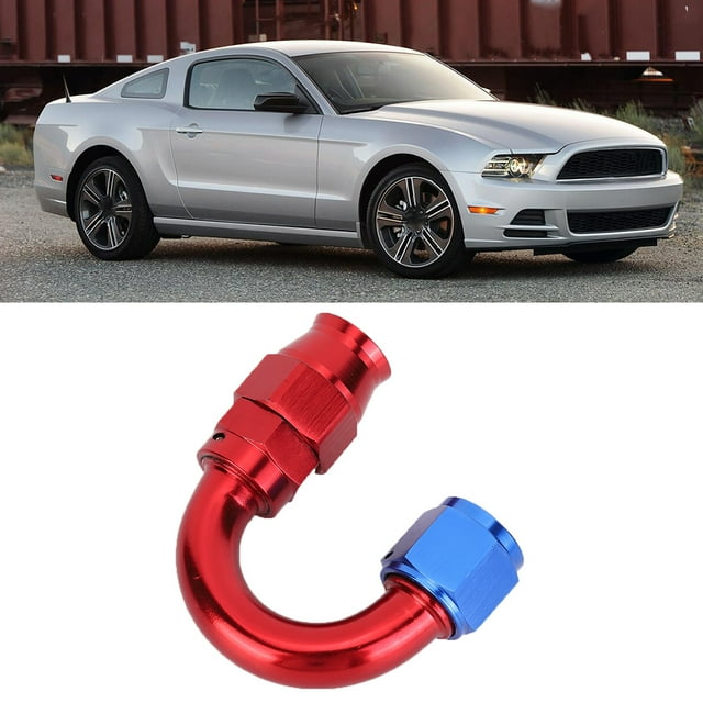 Aluminum Alloy Red Blue Oil Line End Fitting Adapter for PTFE Fuel Hose, Adjustable, Strong Retention, Integrated Design