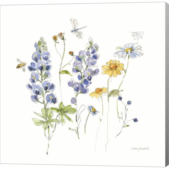 Great Art Now Lovely Blues IV by Lisa Audit, Canvas Wall Art, 24W x 24H