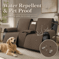 thumbnail image 2 of Lapalife 4 Pieces Waterproof Quilted 2-Seat Recliner Slipcover with Console, Non-Slip Reclining Couch Covers for Double Recliner, Furniture Protector for Dogs/Pets with Storage Pockets, Brown, 2 of 8