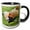 Black/White, variant on 3drose, Colorful Rooster., 11oz Two-tone Yellow Mug