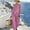 Hot Pink, variant on mihongmao Womens Fall Outfits Beach Sets Women's Round Neck Sleeveless Top pocket Elastic Waist Pants Two-piece Linen Set Gray 3X