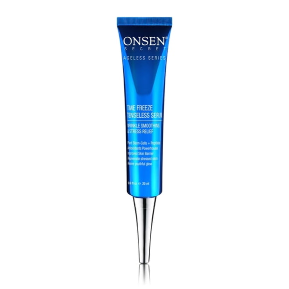 Onsen Secret Time Freeze Suero sin tensión suavizante de arrugas y alivio del estrés | Recomendado por Suero Dermatólogo para Reparación de Arrugas Hecho en EE.UU. 0.68 fl Oz 20 ML