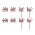 thumbnail image 3 of Wosthever 12 piezas Hello 2021 Cake Topper cumpleaños pastel postre DIY fiesta decoración para niños mujeres hombres, rosa dorado Type3 NO3 Wosthever HA002671-02, 3 of 6