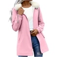 thumbnail image 2 of Cilsoka Raincoat for Women Waterproof with Hood Padded Sherpa Lined Jackets with Pockets Plus Size Outdoor Hiking Windbreaker Trench Coats, 2 of 7