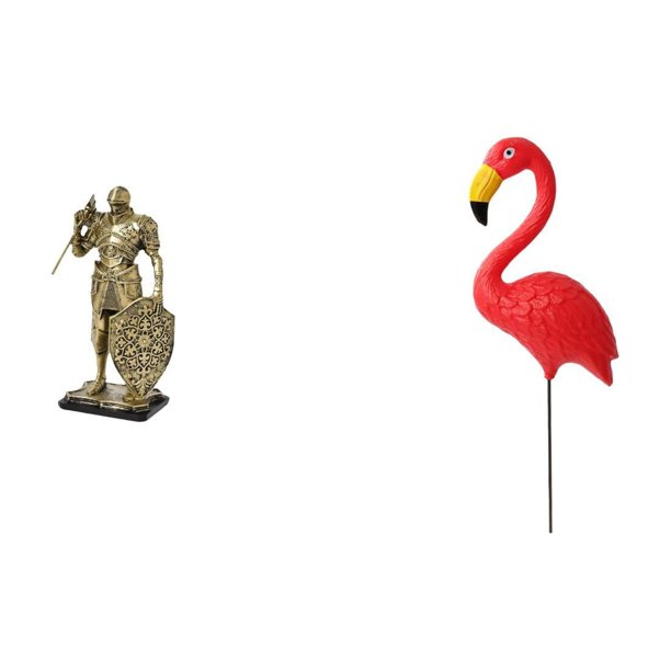 Figura decorativa de caballero, escultura de escritorio, adorno de jardín con forma de flamenco, estaca coleccionable de resina, ideal para el hogar,