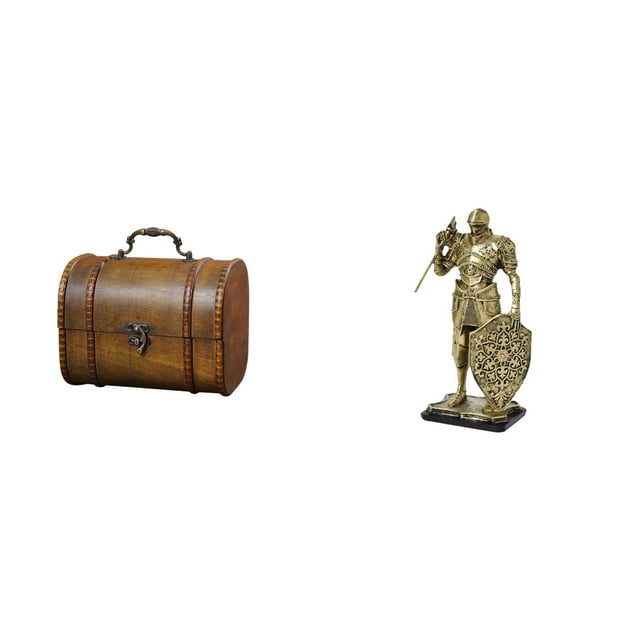 Organizador de joyas vintage de madera con figura de caballero, escultura abstracta de resina, adorno de arte nórdico para escritorio, armario, mesa d