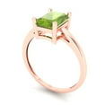 thumbnail image 2 of Solitaire Engagement Ring for Women - 2ct Natural Peridot in 18K Rose Gold Promise Ring, 2 of 6
