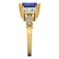 thumbnail image 3 of Three-Stone Engagement Ring for Women - 4.27ct Simulated Tanzanite in 14K Yellow Gold Promise Ring, 3 of 8