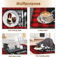 thumbnail image 6 of Coffee Mat for Countertops, Red Black Buffalo Grid Dish Drying Mat 2 Pcs for Kitchen Coffee Bar Accessories, Fit Under Coffee Maker Espresso Machine Dish Rack Hide Stain Rubber Backed 12x19in, 6 of 6