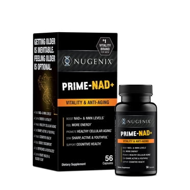 Nugenix® Prime-NAD , with Resveratrol, Glutathione, & CoQ10, Boost NAD  & NMN Levels for Anti-Aging, Cell Health & Energy, 56 Capsules