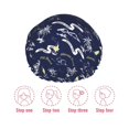 thumbnail image 5 of KLL Hawaiian Style Pattern Shower Cap & Bath Cap for Women,Reversible Oversized Waterproof Shower Caps for all Hair Lengths,Elastic Reusable Bathing Hair Cap, 5 of 6