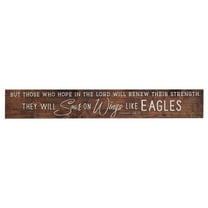 P. Graham Dunn Soar On Wings Like Eagles Brown 23.88 x 3.5 Inch Solid Pine Wood Barnhouse Block Sign