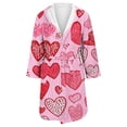 thumbnail image 4 of MEICHEN Plush Robes for Women Valentine's Day Fleece Plush Robe Long Warm Plush Bathrobe Loungewear Jacket Printed Comfort Robe Women's Robes, 4 of 5