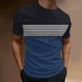 thumbnail image 2 of Sngxgn Men's V Neck Shirts Slim Fit Solid Short Sleeve T-Shirts Ribbed Soft Tees(Navy,XXXL), 2 of 4
