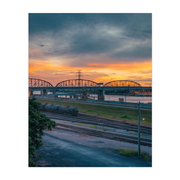 East St. Louis Sunset - East St. Louis Illinois Photography Unframed Wall Art Print 8 x 10 inches