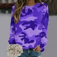 thumbnail image 2 of Luxalzxs Camo Sweatshirt for Women Trendy Long Sleeve Going Out Workout Shirts Crewneck Sweatshirts Pullover Tops, 2 of 4