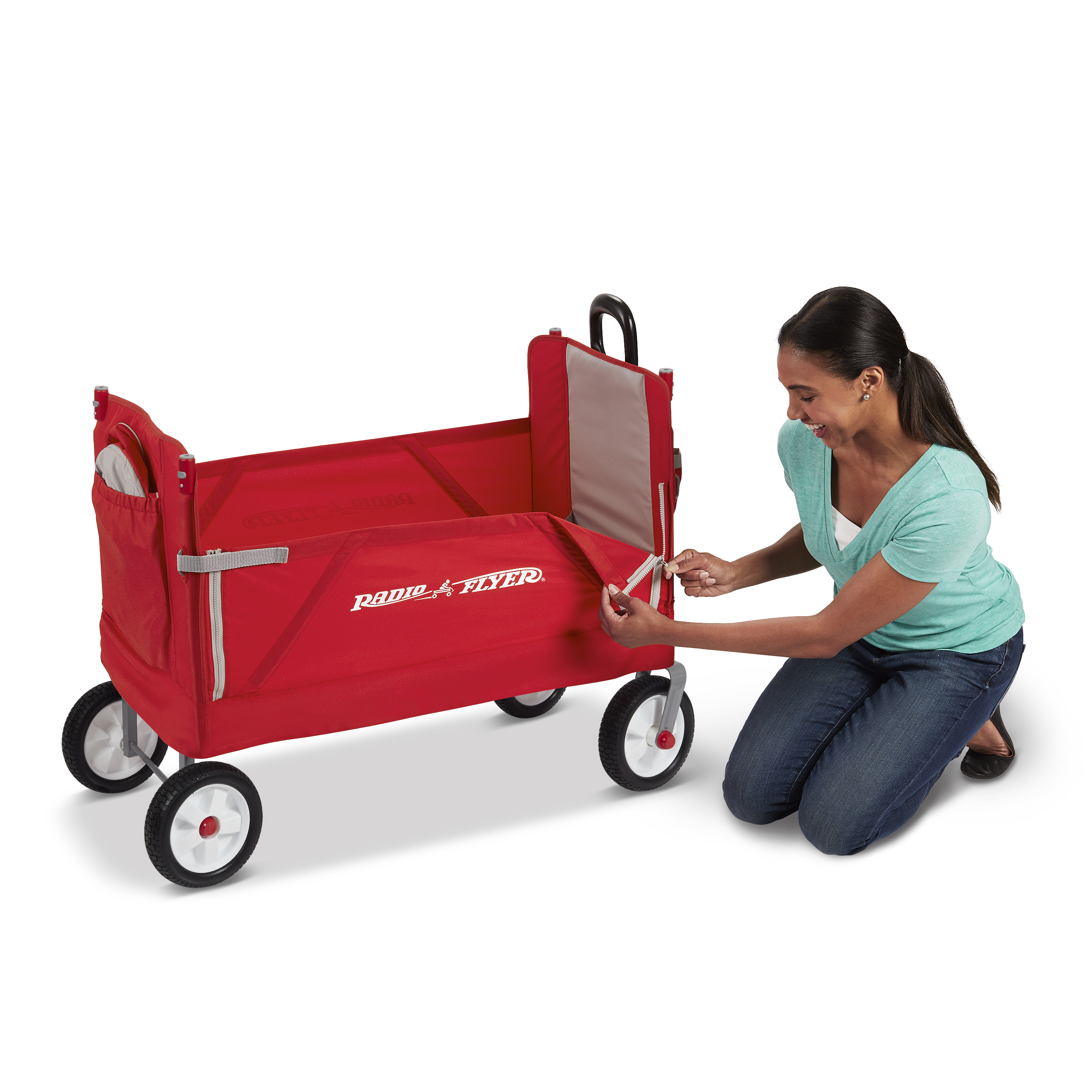 Radio Flyer, 3-in-1 off-Road EZ Folding Kids Wagon with Canopy, Puncture Proof Tires, Red - image 2 of 14