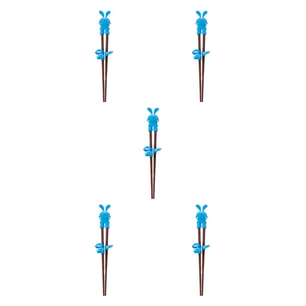 Monstrate 1 par de palillos de entrenamiento, regalos de aprendizaje reutilizables de dibujos animados, juego de vajilla de iluminación para niños, Numero 5 5piezas Monstrate CBP230704
