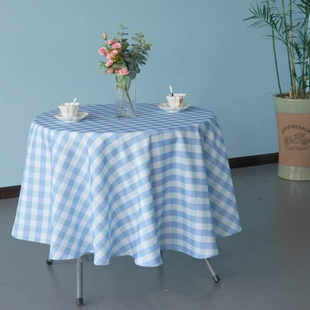 

Trimming Shop Round Tablecloth 70 Circular Polyester Washable Table Cover Protector Checkered Design Wipe Clean Water Resistant Table Cloth for Buffet Table Birthday Parties Holiday Dinner