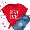 thumbnail image 5 of PNTUTB Fashion Women's Valentine's Day Print Crew Neck Short Sleeve Casual Versatile Red Loose T Shirt, 5 of 6