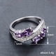 thumbnail image 4 of Fiudx Anillo de Diamantes, Elegante Banda de Acero Inoxidable, Anillo con Piedras Preciosas Brillantes Incrustadas, Versátil para Ocasiones Especiales, Regalo de Cumpleaños o Navidad, Material de Alt, 4 of 6