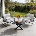 thumbnail image 6 of Outdoor Patio Cushion Covers 4 Pack Grey Striped Patio Chair Cushion Covers with Ties and Zipper Classic Farmhouse Stripes Waterproof Outdoor Seat Cushion Covers for Patio Furniture 22"x22", 6 of 9