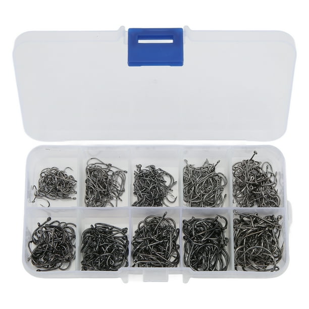 Fishing Hooks Set, Barb High Toughness Carbon Steel Fishing Hooks Set  500pcs Durable With Storage Box For Sea Water 