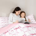 thumbnail image 4 of Manfei Cute Bowknot Bedding Sets Twin Size,Girls Ribbon Bow Comforter Sets with Sheets,Pink White Bed in a Bag Twin Size For Girl,Breathable Bedroom Decor Reversible,7-Piece, 4 of 7