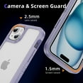 thumbnail image 5 of Rugged Case for iPhone 14 Plus, Heavy Duty Double Layer Toughness Protection Phone Cover Military Grade Shockproof Drop Resistant Frosted Matte Durable Case for iPhone 14 Plus, Purple+Clear, 5 of 8