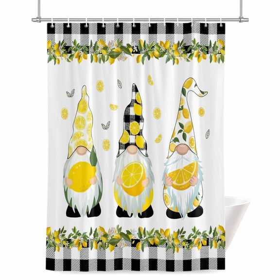 Shower Curtains for Bathroom-36"x72",Country Lemon Gnome Waterproof Bath Curtain Grommet Shower Curtain Set with Hooks