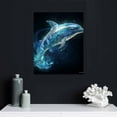 thumbnail image 5 of Awypu blue ocean fish Framed Wall Art for Living Room Bathroom Wall Decoration Canvas Print Children's Bedroom Wall decor Office Kitchen Home Decoration Underwater World Watercolor Painting, 5 of 5
